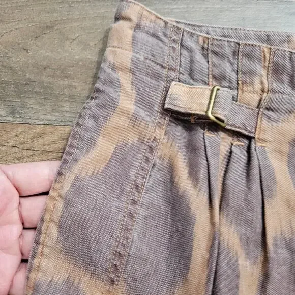 New By Anthropologie Leopard Print Jogger Pants Size 4 High Rise Zip Cuffs Baggy - Picture 5 of 14